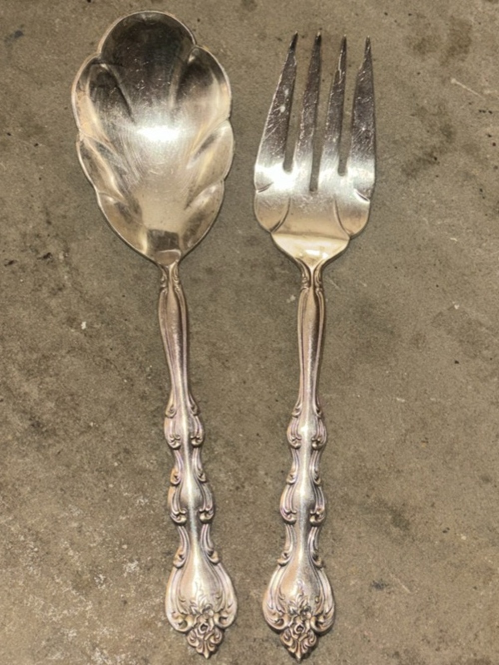 International Silver INTERLUDE Silver-plate Casserole Spoon & Cold Meat Fork